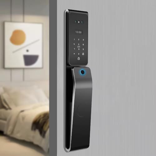 3D Face Recognition Smart Door Lock with Touchscreen Display, WiFi App Control, Fingerprint Unlock, Keypad Passcode, RFID IC Card, Mechanical Key & Video Intercom – Keyless Entry Digital Lock