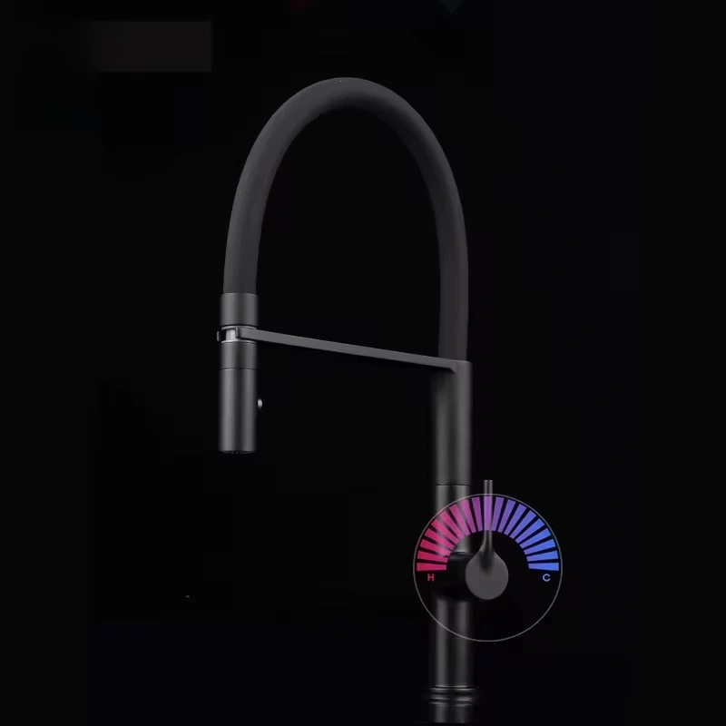 Water Filter Kitchen Faucet Pull Down Spout Filtered Dual Handle Brass Hot Cold Mixer Tap,Kitchen Sink Faucet