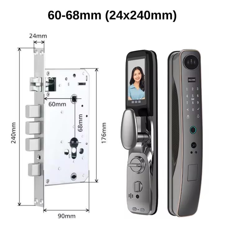 Smart Lock 3D Face Lock Face Camera Monitoring Smart Fingerprint Password Biometric Electronic Key Unlock