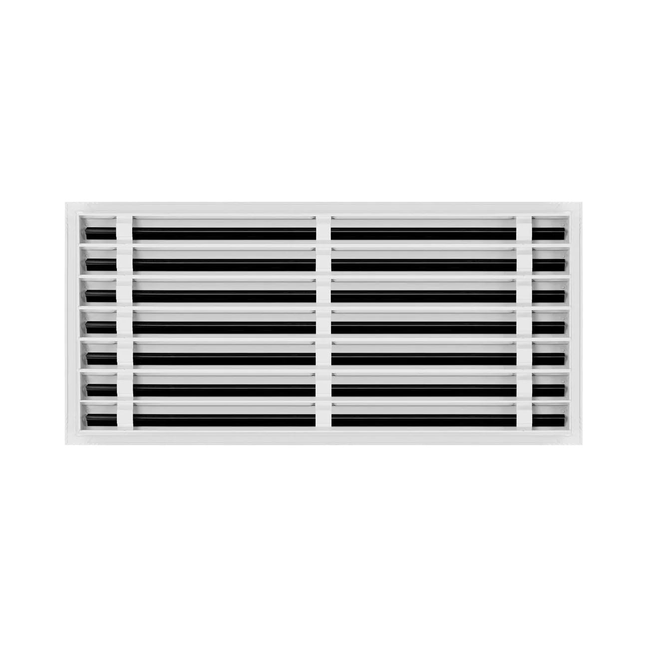 24"x14" Linear Slot Diffuser Vent Cover – 7 Slot HVAC Air Vent Grille – Premium Aluminum AC Register for Ceiling or Wall – Modern Sleek Design – Easy Installation – White Powder-Coated Finish