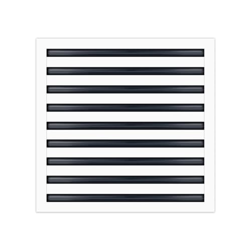 18"x18" Linear Slot Diffuser Vent Cover – 9 Slot HVAC Air Vent Grille – Premium Aluminum AC Register for Ceiling or Wall – Modern Sleek Design – Easy Installation – White Powder-Coated Finish