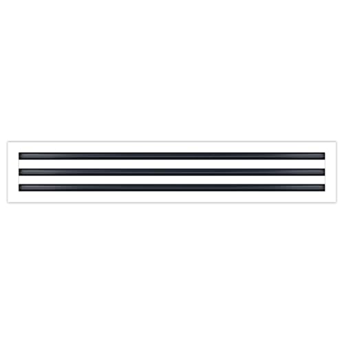 36x6 Linear Slot Diffuser – 3 Slot AC Vent Cover | Premium Steel HVAC Grille | Modern Air Register for Wall or Ceiling | White Powder-Coated Finish | Supply Vent