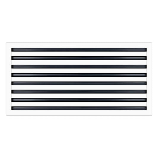 36"x16" Linear Slot Diffuser Vent Cover – 8 Slot HVAC Air Vent Grille – Premium Aluminum AC Register for Ceiling or Wall – Modern Sleek Design – Easy Installation – White Powder-Coated Finish
