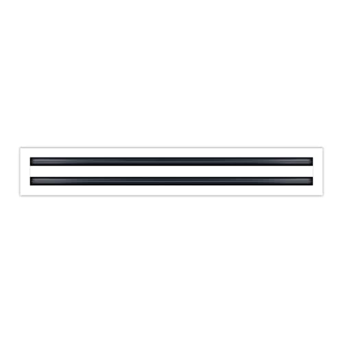 Premium 28” x 4” Linear Slot Diffuser(2 Slot) – White Aluminum HVAC Air Vent Grille | Modern Ceiling or Wall Register for Supply & Return Air
