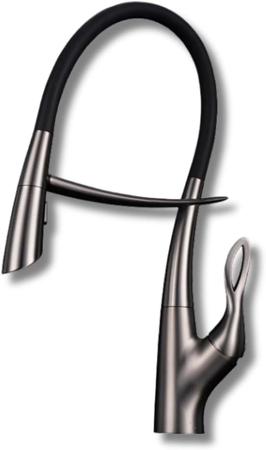 Scratch Resistant Kitchen Faucet, Magnetic Docking Spray Holder, Pull Down Sprayer with Dual Spray Mode, Luxury high-end Kitchen Faucet with Black Silicone spout, Kitchen Upgrade