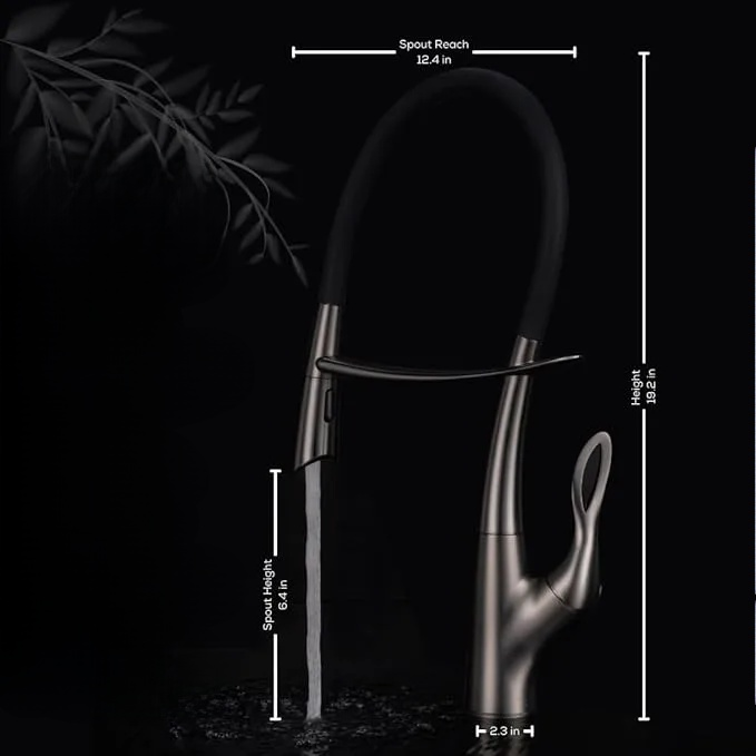 Scratch Resistant Kitchen Faucet, Magnetic Docking Spray Holder, Pull Down Sprayer with Dual Spray Mode, Luxury high-end Kitchen Faucet with Black Silicone spout, Kitchen Upgrade