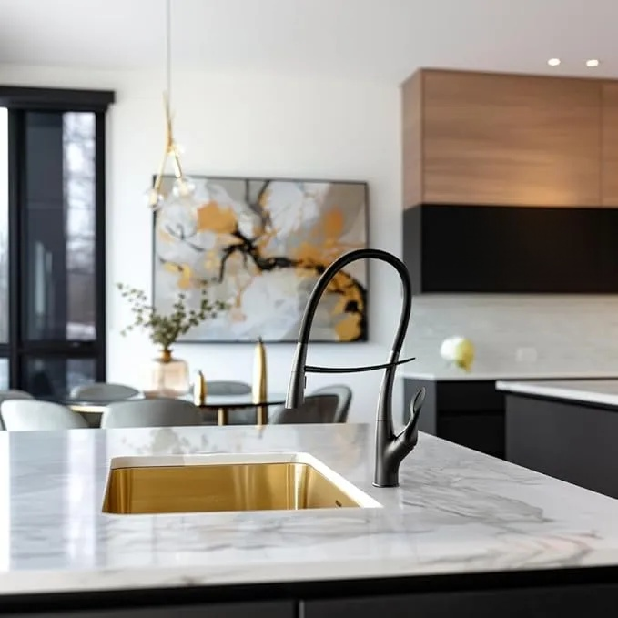 Scratch Resistant Kitchen Faucet, Magnetic Docking Spray Holder, Pull Down Sprayer with Dual Spray Mode, Luxury high-end Kitchen Faucet with Black Silicone spout, Kitchen Upgrade