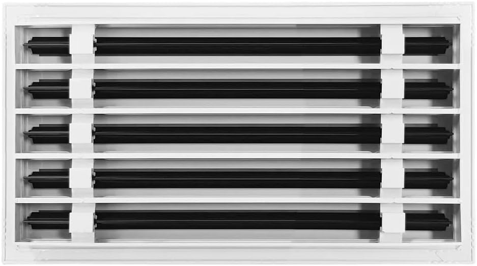 20x10 Linear Slot Diffuser – 5 Slot AC Vent Cover | Premium Steel HVAC Grille | Modern Air Register for Wall or Ceiling | White Powder-Coated Finish | Supply Vent