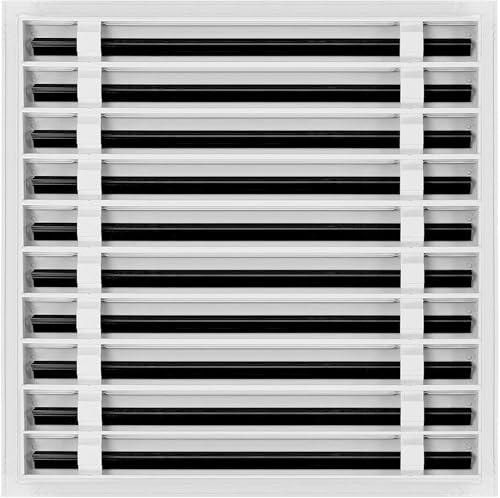 20x20 Linear Slot Diffuser – 10 Slot AC Vent Cover | Premium Steel HVAC Grille | Modern Air Register for Wall or Ceiling | White Powder-Coated Finish | Supply Vent