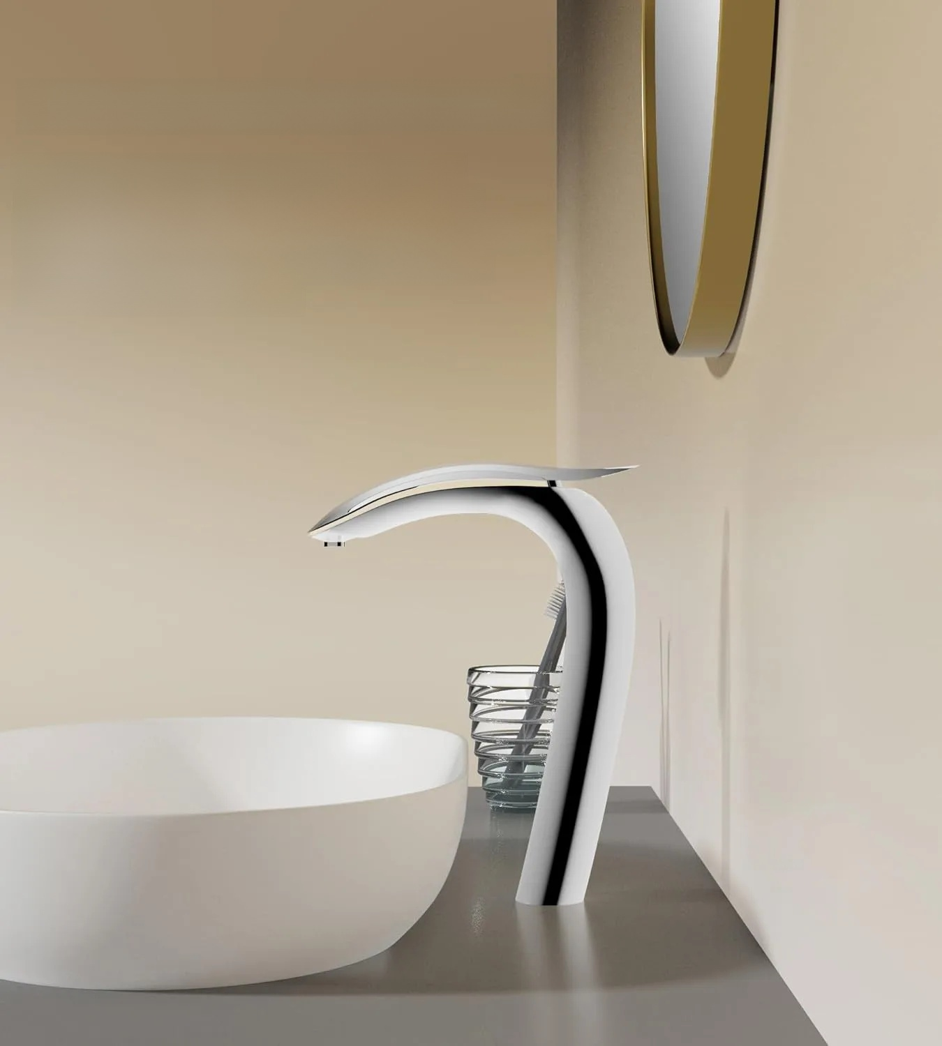 Modern Bathroom Sink Faucet Single Handle Unique Dragon Shaped Design Rotation Spout Solid Brass Tap