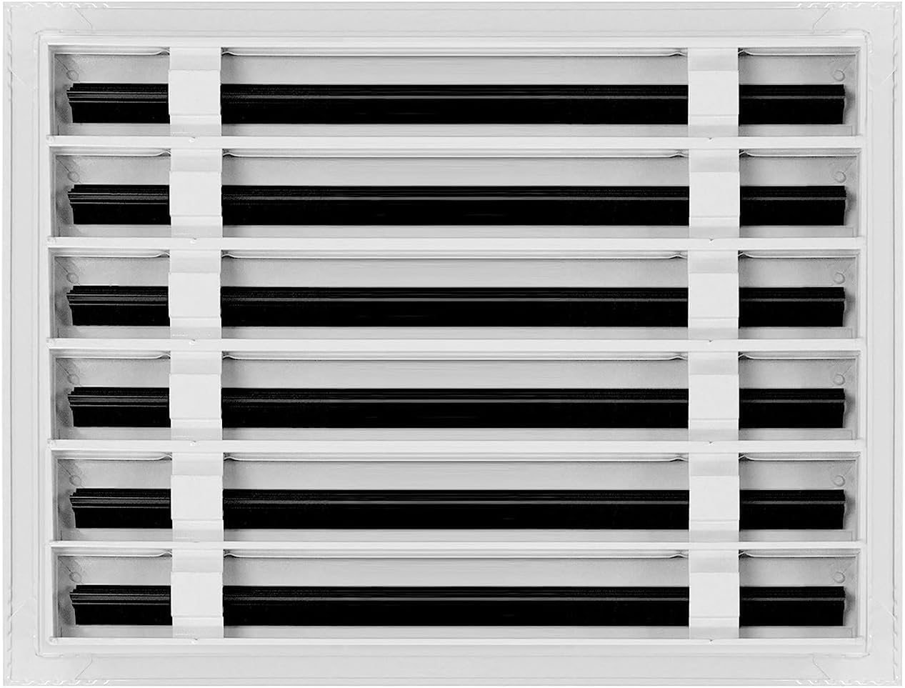 16x12 Linear Slot Diffuser – 6 Slot AC Vent Cover | Premium Steel HVAC Grille | Modern Air Register for Wall or Ceiling | White Powder-Coated Finish | Supply Vent