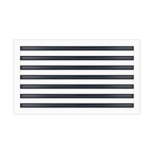 30"x14" Linear Slot Diffuser Vent Cover – 7 Slot HVAC Air Vent Grille – Premium Aluminum AC Register for Ceiling or Wall – Modern Sleek Design – Easy Installation – White Powder-Coated Finish