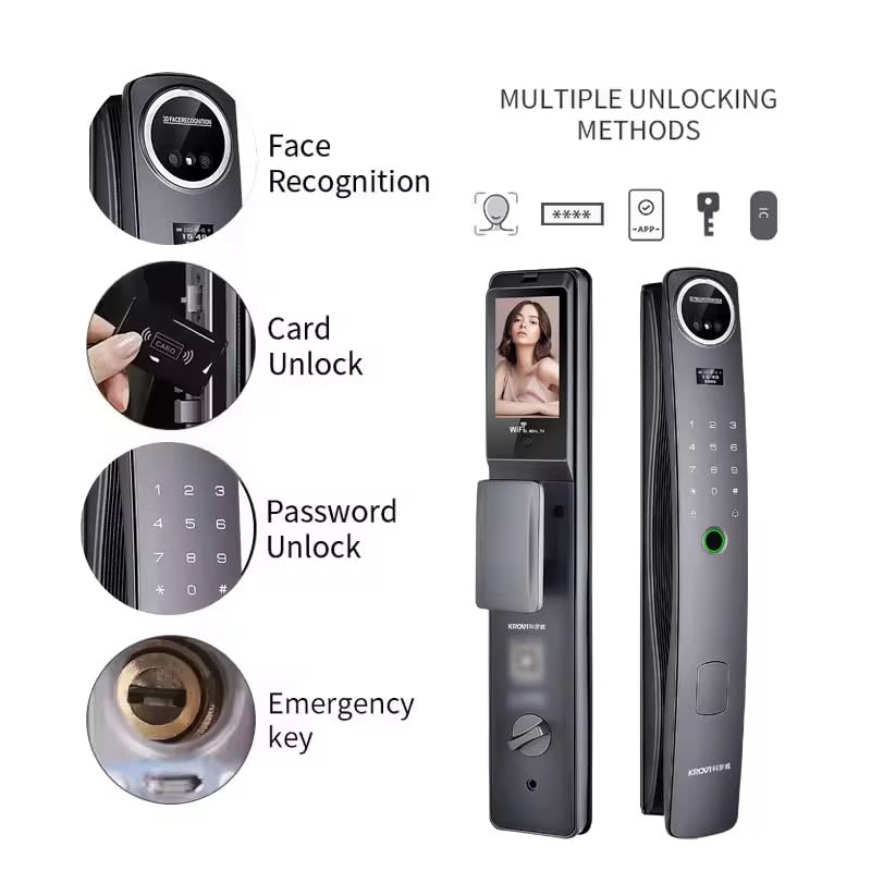 Smart Lock 3D Face Lock Face Camera Monitoring Smart Fingerprint Password Biometric Electronic Key Unlock