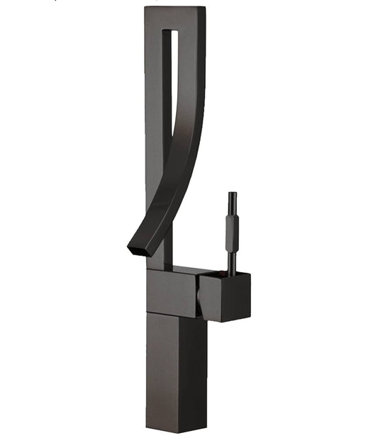 Single Handle Bathroom Faucet for Single Hole Brass Vessel Mixer Tap Matte Black Finish