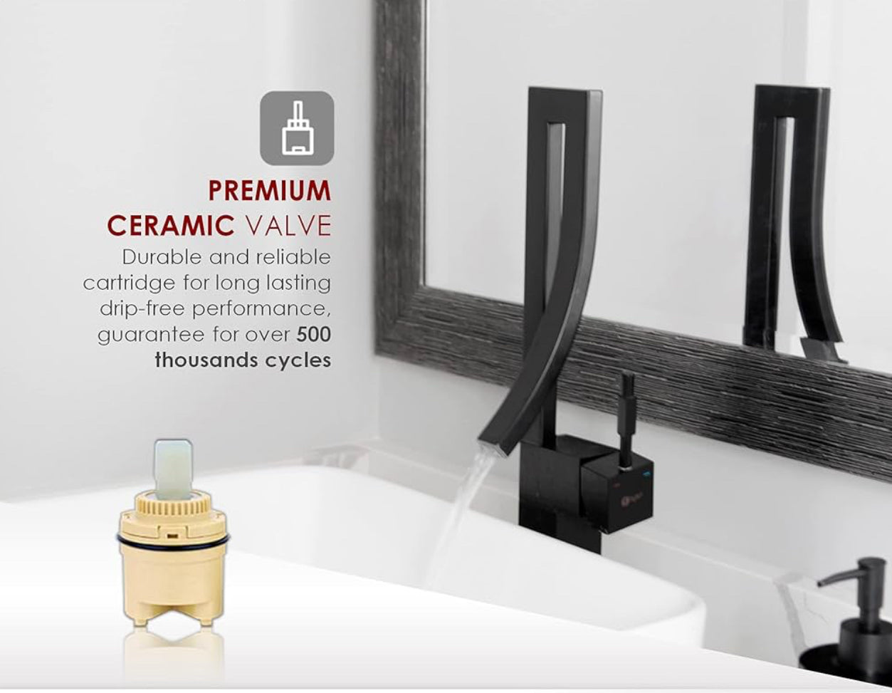 Single Handle Bathroom Faucet for Single Hole Brass Vessel Mixer Tap Matte Black Finish