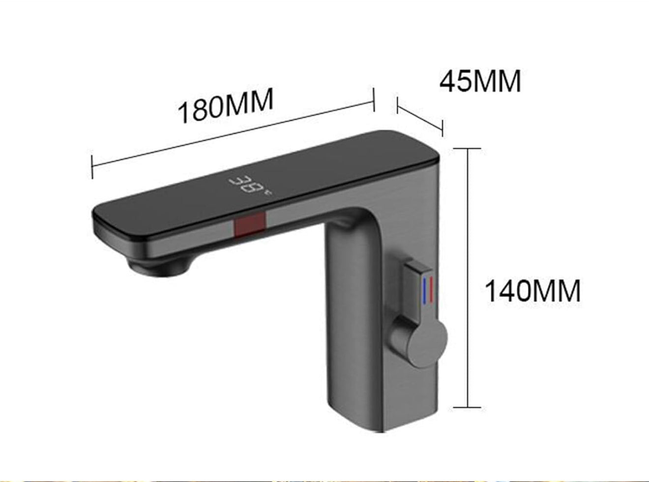 Sensor Faucet, Digital Display Bathroom Faucets for Sink, 1 Hole Bathroom Faucet for Classic Brass Faucet