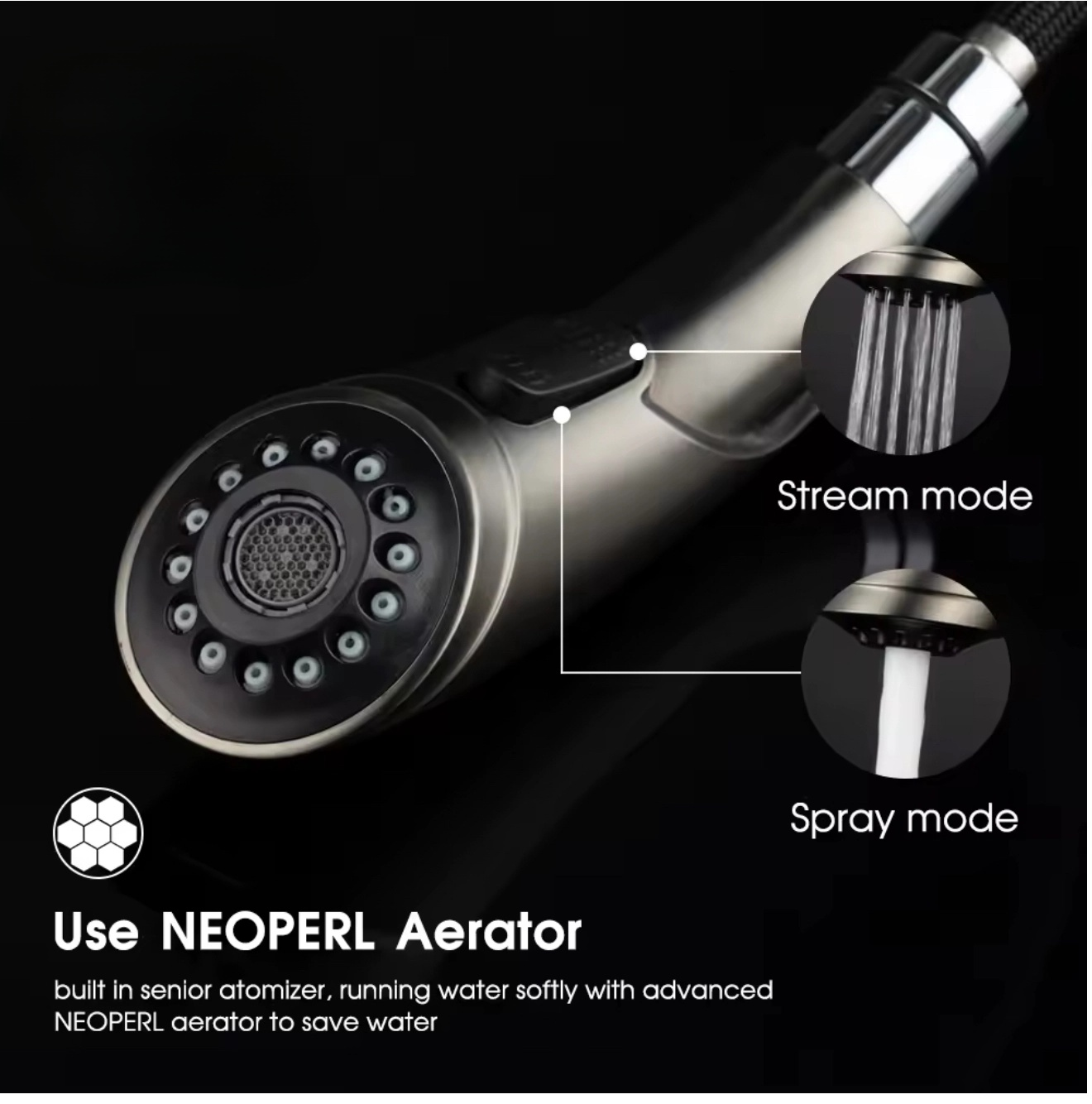 Luxury Kitchen Faucet with Pull Down Sprayer – High Arc Design, Dual-Mode Aerator, Single Handle Mixer for Farmhouse, RV, or Modern Kitchens