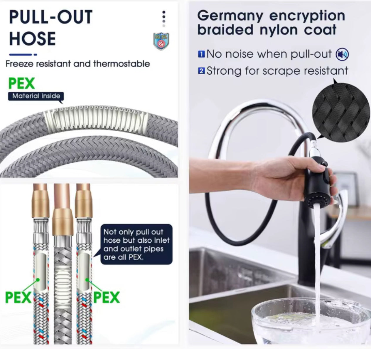 Luxury Kitchen Faucet with Pull Down Sprayer – High Arc Design, Dual-Mode Aerator, Single Handle Mixer for Farmhouse, RV, or Modern Kitchens