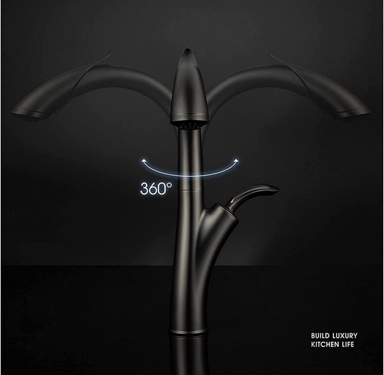 Luxury Kitchen Faucet with Pull Down Sprayer – High Arc Design, Dual-Mode Aerator, Single Handle Mixer for Farmhouse, RV, or Modern Kitchens