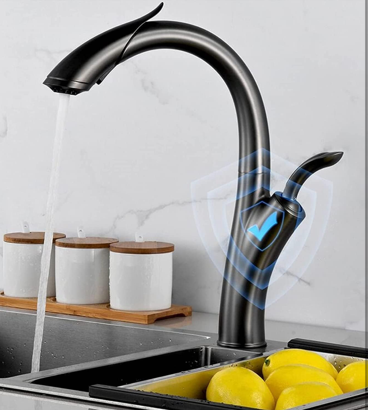 Luxury Kitchen Faucet with Pull Down Sprayer – High Arc Design, Dual-Mode Aerator, Single Handle Mixer for Farmhouse, RV, or Modern Kitchens