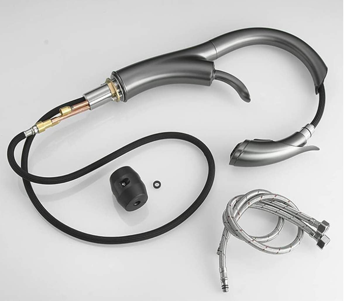 Luxury Kitchen Faucet with Pull Down Sprayer – High Arc Design, Dual-Mode Aerator, Single Handle Mixer for Farmhouse, RV, or Modern Kitchens