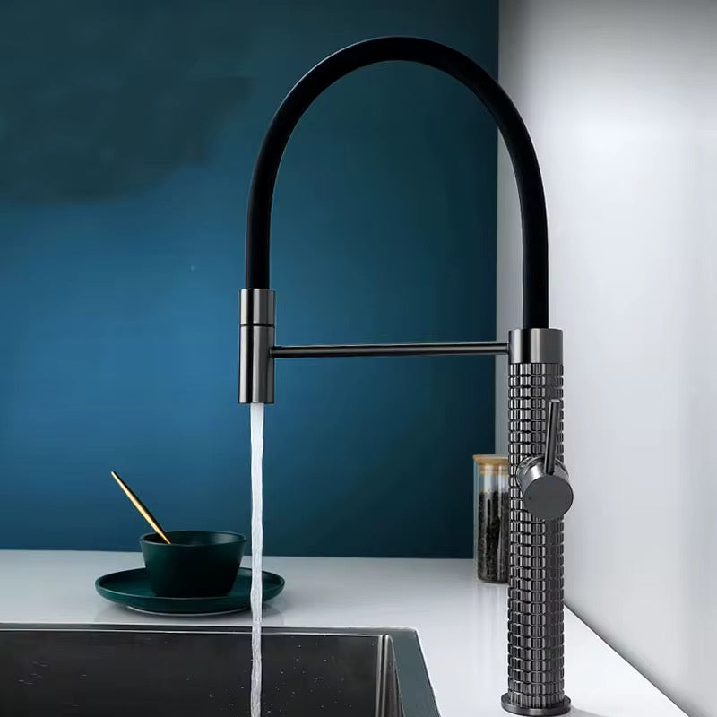 Kitchen Mixer Taps Steel Drill Spring Kitchen Faucet Kitchen Hot and Cold Water Faucet Sink Faucet Universal Faucet Silicone Tube