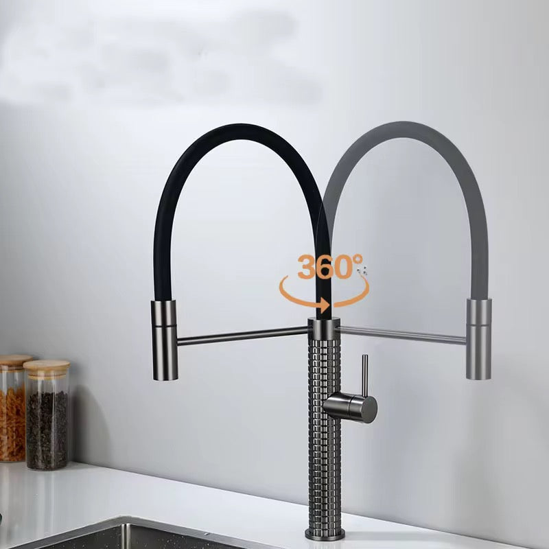 Kitchen Mixer Taps Steel Drill Spring Kitchen Faucet Kitchen Hot and Cold Water Faucet Sink Faucet Universal Faucet Silicone Tube