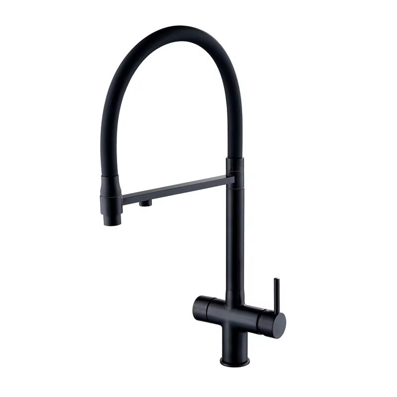 Water Filter Kitchen Faucet Pull Down Spout Filtered Dual Handle Brass Hot Cold Mixer Tap,Kitchen Sink Faucet
