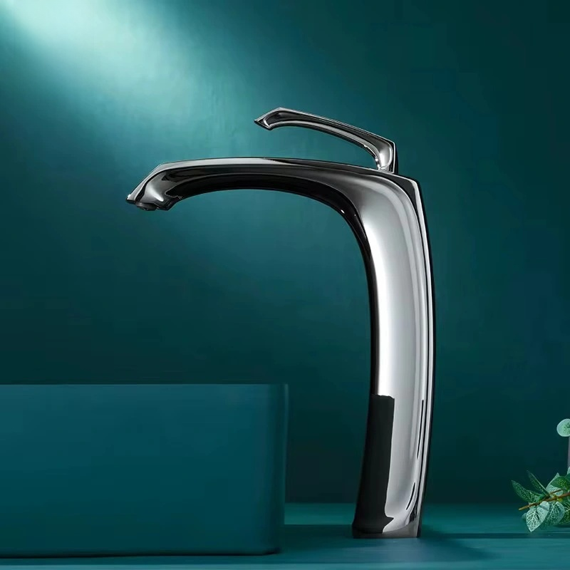 Modern Bathroom Faucet – Tall Vessel Sink Faucet with Single Handle | Sleek Contemporary Design, Durable Brass Body, Corrosion-Resistant Finish