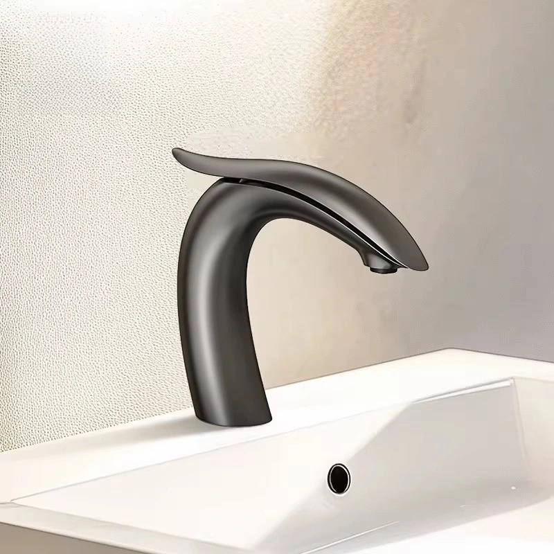 Modern  Bathroom Faucet – Short Single-Handle Basin Faucet | Sleek Dolphin-Inspired Design, Solid Brass Body, Easy Deck Mount Installation