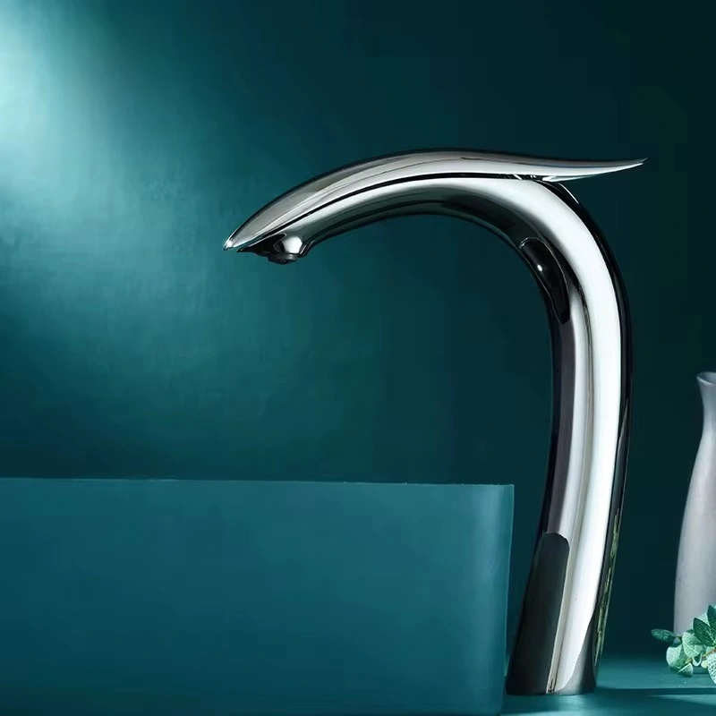 Modern Bathroom Faucet – Tall Single-Handle Basin Faucet | Sleek Dolphin-Inspired Design, Solid Brass Body, Easy Deck Mount Installation