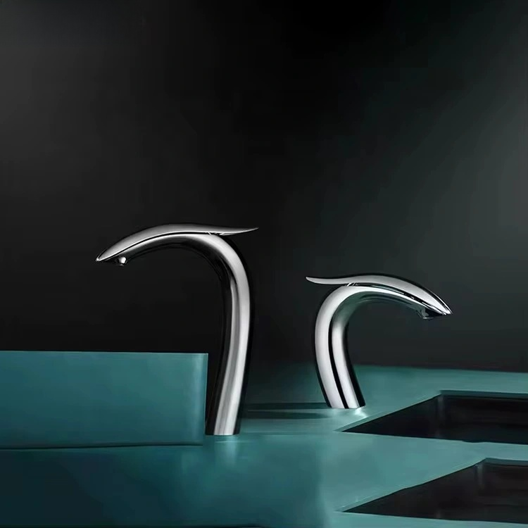 Modern  Bathroom Faucet – Short Single-Handle Basin Faucet | Sleek Dolphin-Inspired Design, Solid Brass Body, Easy Deck Mount Installation