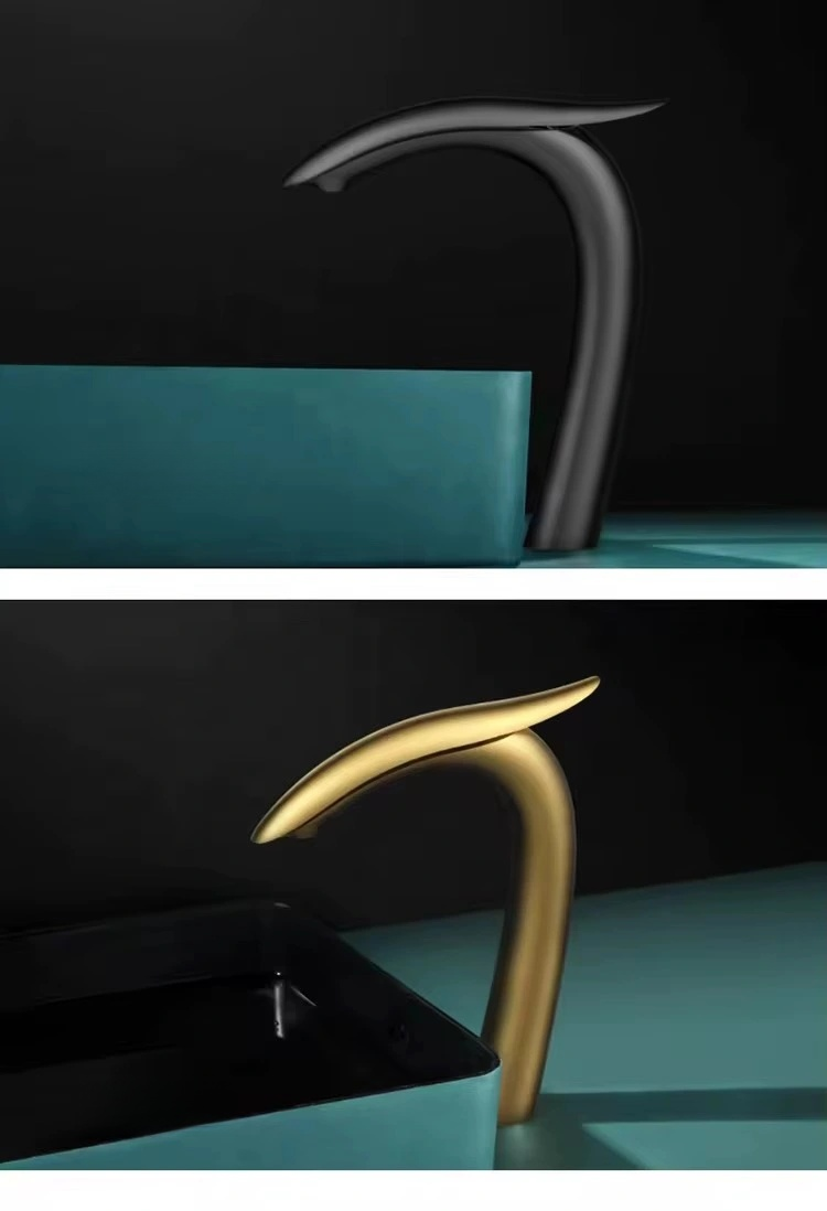 Modern Bathroom Faucet – Tall Single-Handle Basin Faucet | Sleek Dolphin-Inspired Design, Solid Brass Body, Easy Deck Mount Installation