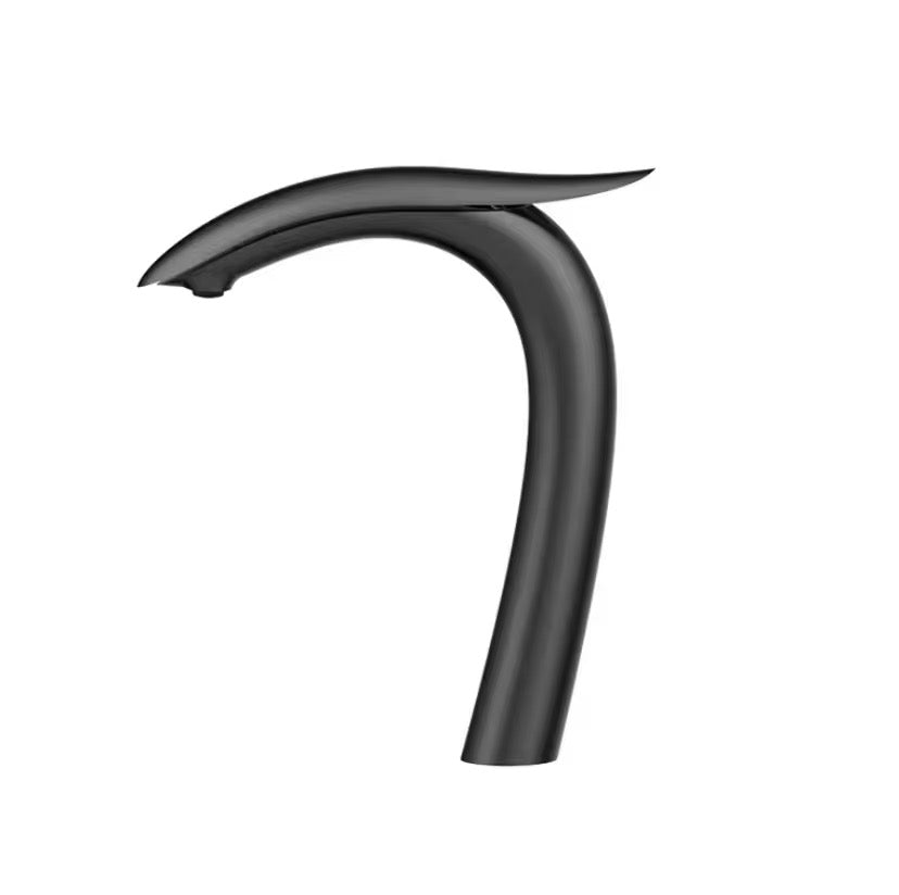 Modern Bathroom Faucet – Tall Single-Handle Basin Faucet | Sleek Dolphin-Inspired Design, Solid Brass Body, Easy Deck Mount Installation