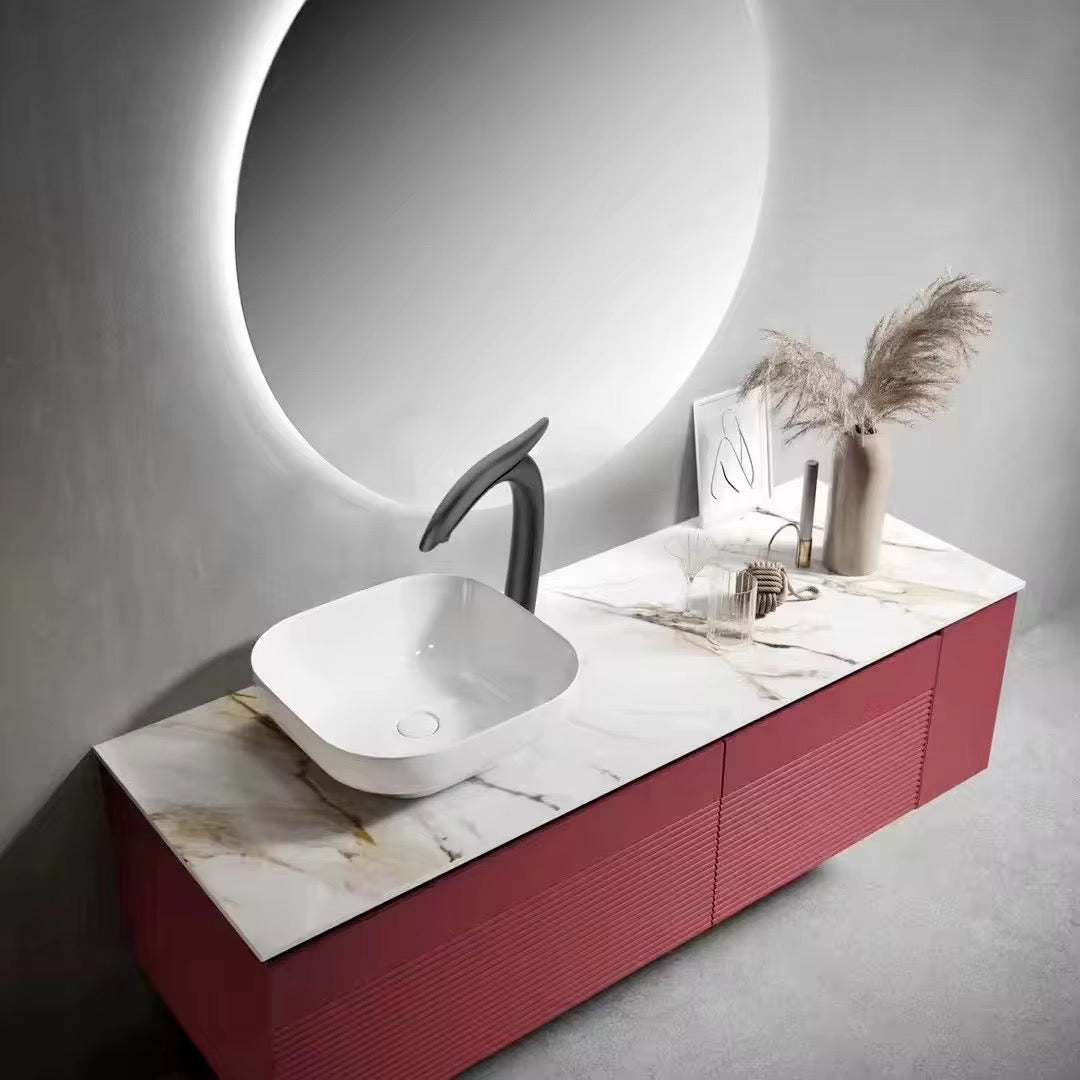 Modern Bathroom Faucet – Tall Single-Handle Basin Faucet | Sleek Dolphin-Inspired Design, Solid Brass Body, Easy Deck Mount Installation