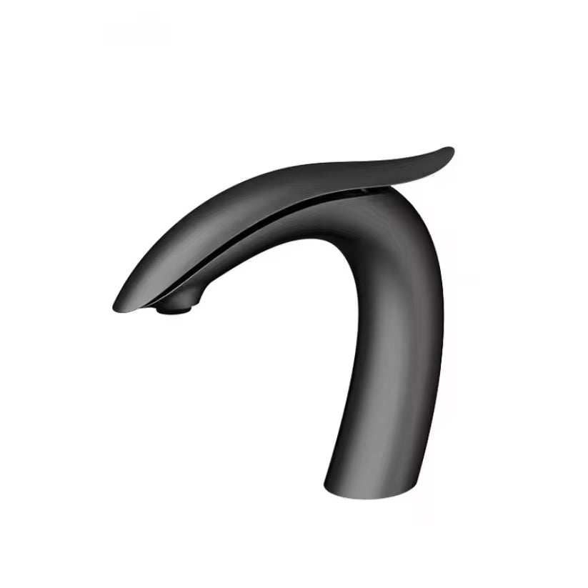 Modern  Bathroom Faucet – Short Single-Handle Basin Faucet | Sleek Dolphin-Inspired Design, Solid Brass Body, Easy Deck Mount Installation