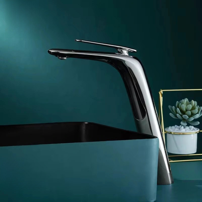 Modern Bathroom Faucet – Tall Single Handle Waterfall Mixer Tap for Vessel Sink – Sleek Contemporary Design, Easy Installation