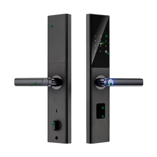 Smart Electronic Door Lock with Fingerprint Biometric, App Control, Smart Card, Password, Key Access & USB Emergency Charge - Metal Wi-Fi Enabled Touchscreen Keypad, AA Battery Powered