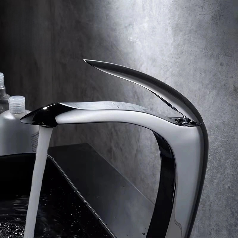 Luxury Waterfall Bathroom Faucet – Tall Single Handle Faucet for Vessel Sink – Sleek Contemporary Design with Polished Finish, Solid Brass Construction