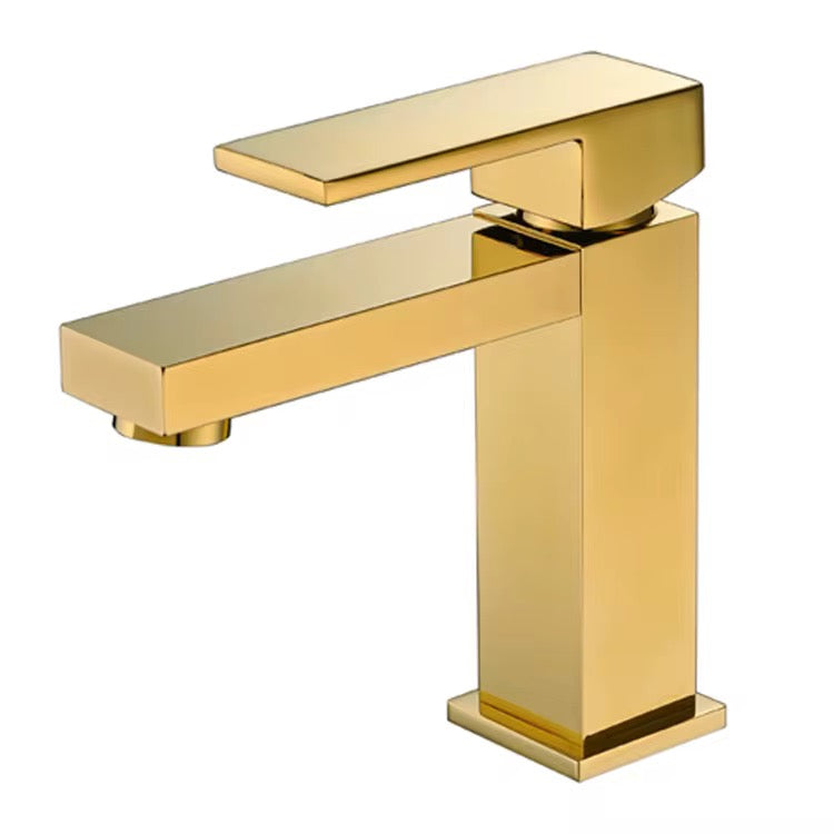 Brushed Gold Bathroom Faucet – Lead-Free Stainless Steel Single Handle Vanity Sink Faucet with cUPC Certified Hose, High-Quality Ceramic Cartridge – Corrosion & Rust Resistant