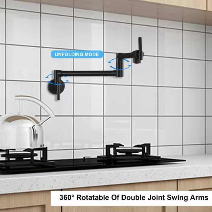 Pot Filler Faucet Matte Black Commercial Wall Mount Stove Faucet Wall Mount Pot Filler Facuet