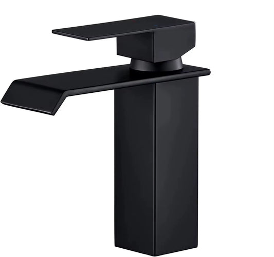 Modern Waterfall Bathroom Faucet – Single Handle Vanity Sink Faucet, Oil-Rubbed Bronze Finish, Deck Mount – Antique | Farmhouse | Retro Style Oil Rubbed Bronze 100-110RV