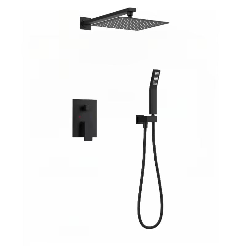 10-Inch Rainfall Shower System with Handheld – Matte Black Wall-Mounted Shower Faucet Set, Stainless Steel Top Spray, Dual Speed Temperature Controller HS196-55B