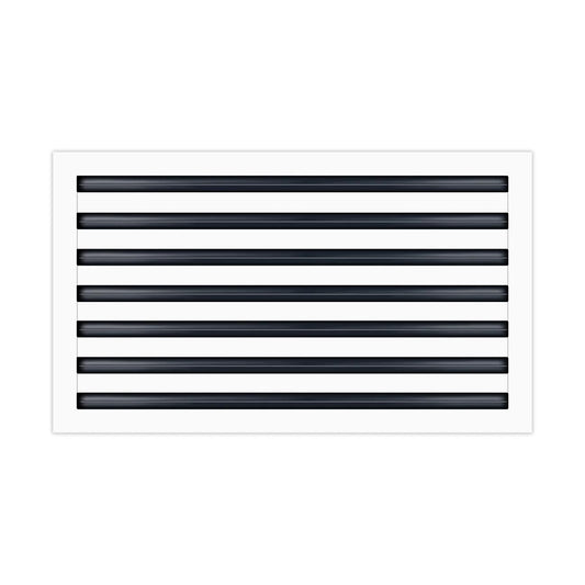 24"x14" Linear Slot Diffuser Vent Cover – 7 Slot HVAC Air Vent Grille – Premium Aluminum AC Register for Ceiling or Wall – Modern Sleek Design – Easy Installation – White Powder-Coated Finish