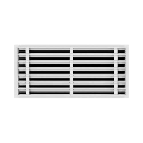 30"x14" Linear Slot Diffuser Vent Cover – 7 Slot HVAC Air Vent Grille – Premium Aluminum AC Register for Ceiling or Wall – Modern Sleek Design – Easy Installation – White Powder-Coated Finish