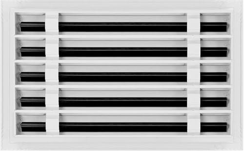14x10 Linear Slot Diffuser – 5 Slot AC Vent Cover | Premium Steel HVAC Grille | Modern Air Register for Wall or Ceiling | White Powder-Coated Finish | Supply Vent