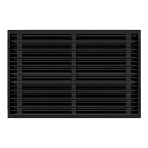 30x20 Black Matte Linear Slot Diffuser – 10 Slot AC Vent Cover | Premium Steel HVAC Grille | Modern Air Register for Wall or Ceiling |Black Matte Powder-Coated Finish | Supply Vent